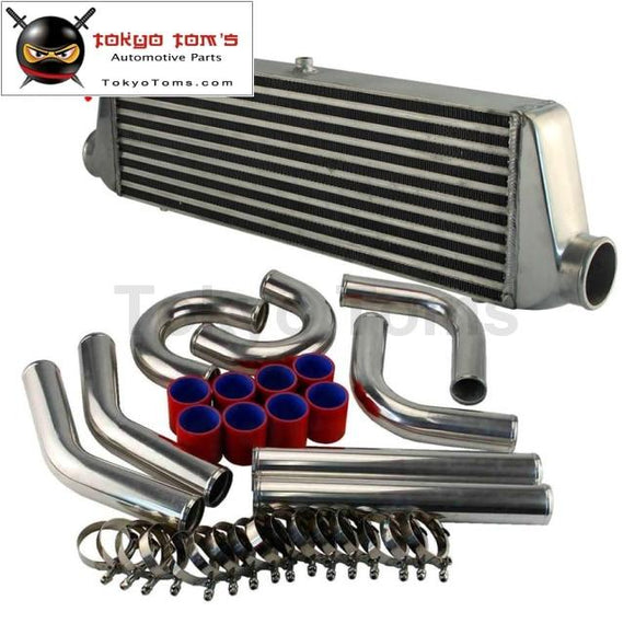 High Performance Front Mount Intercooler 550Mmx180Mmx64Mm + 2.5 Aluminum Piping Hose Clamps Kit