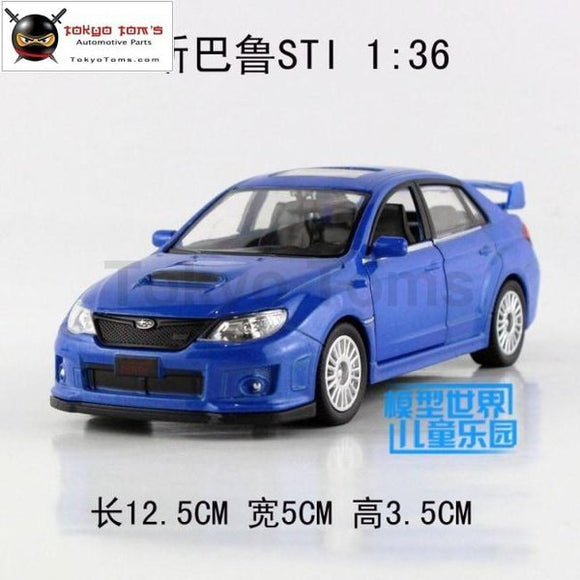 High Simulation 1:36 Subaru Sti Alloy Pull Back Model Cars Metal Gift Toys Double Door Car Wholesale