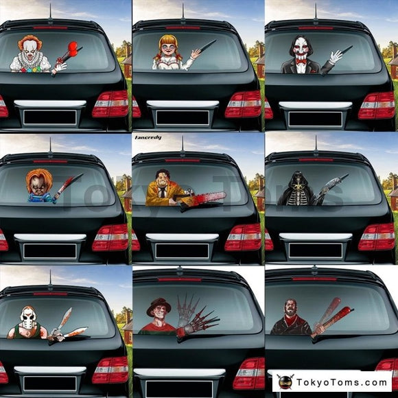 Horror Series Car Stickers Car Rear Windshield Decals Auto Decoration Waving Wiper Sticker 