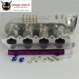 Intake Manifold + Fuel Rail For Mitsubishi Lancer Evolution 4G63 Evo 4-9 Purple / Black/ Blue
