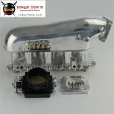 Intake Manifold+ Universal 80Mm Throttle Body For Lancer Evolution 4G63 Evo 4-9 Blue / Silver Black