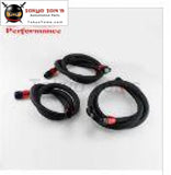 JDM Stainless Steel 10 An Engine Oil Cooler Braided Hose Filter Relocation Hose Black / Silver