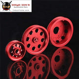 Light-Weight Aluminum Crank Pulley Kit Fits For 1989-1998 Nissan Silvia Sr20Det 240Sx S13 S14 S15 Blue/Red