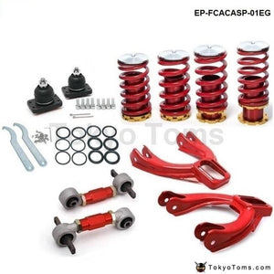Lowering Coil Springs+ Front Camber Kits+ Rear Lower Control Arms (Fits For Honda Civic 88-95)