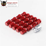 M12X1.5Mm 20 Pieces Aluminum Closed Ended Lug Nuts With Locking Key Red