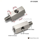 Metric Adapter / Oil Pressure 1/8 Npt Female X M10 M10X1 Male & Tee L-48 Turbo Parts