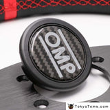 New Carbon Fiber Omp Steering Wheel Horn Button Racing Switch Push Cover + Abs Edge
