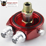 Oil Filter Sandwich Adapter Red Aluminum Universal Oil Filter Cooler Plate Adapter For C Ivic Dsm EVO S14 S15 STI Rsx Prelude