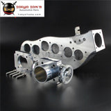 Polished Intake Manifold + 65Mm Throttle Body Fits For Nissan Skyline Rb20Det R32 Gts Silver / Blue