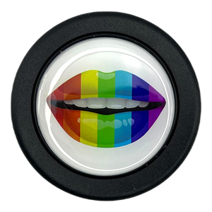 Rainbow Lips Horn Button