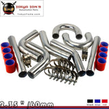 Red 2.36 Inches 60Mm Turbo/supercharger Intercooler Polish Pipe Piping Kit Aluminum
