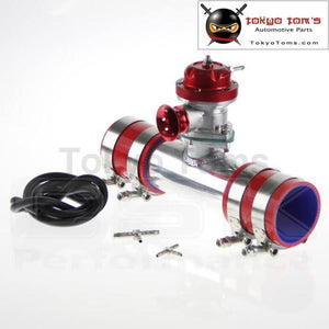Red 30Psi Ts Bov Turbo +2.25" 57*150mm Flange Pipe + 2 * Red Silicone Hoses+ 4*Clamps