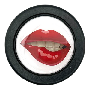 Red Lips Horn Button