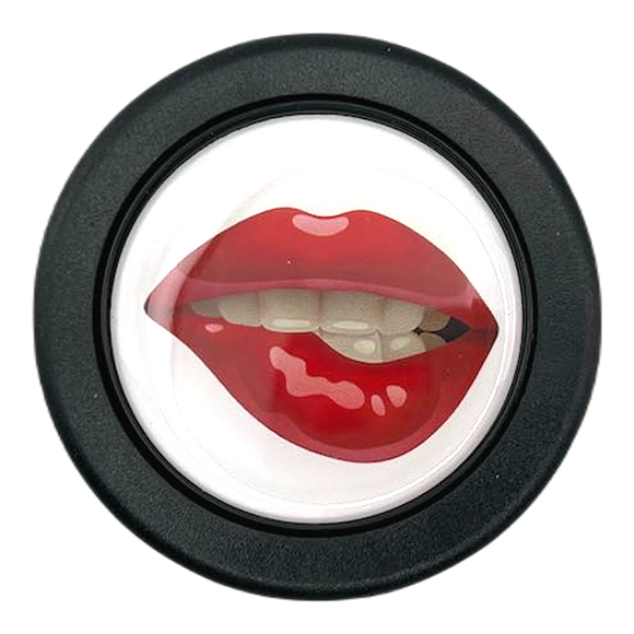 Red Lips Horn Button