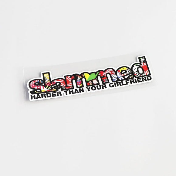 slammed HARDER GIRLFRIEND Sticker Decal - www.JDMNinja.com