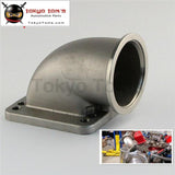 Stainess Ss 63Mm 2.5 Vband 90 Degree Cast Turbo Elbow Adapter Flange For T3 T4 Turbocharger Aluminum