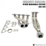 Stainless Steel Piping Header Manifold Exhaust For 88-00 Civic Eg Ef Ek Em