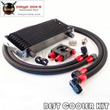 Thermostatic / Thermostat Sandwich Plate + Trust An10 10 Row Oil Cooler Kit Bk Oil Cooler