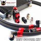 Thermostatic / Thermostat Sandwich Plate + Trust An10 10 Row Oil Cooler Kit Bk Oil Cooler