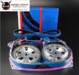 Timing Belt W/Balance + Cam Gear+ Clear Cam Cover For Lancer EVO 9 Ix 4G63 Gray/Blue/Silver