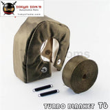 Titanium T6 Turbo Heat Shield Blanket Cover +30Ft Downpipe Header Wrap Tape T 6 - Tokyo Tom's