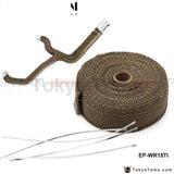 Titanium Turbo Manifold Heat Exhaust Thermal Wrap Tape & Stainless Ties 2X10Meter For Vw Golf Gti