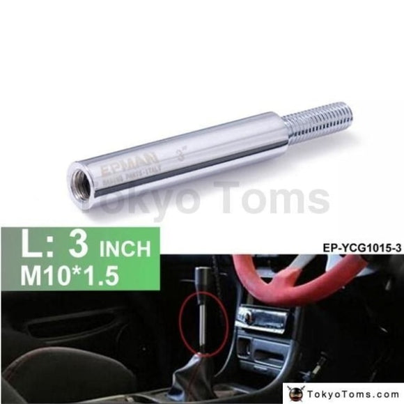 Silver Shift Knob Extension For Manual Gear Shifter Lever 3In M10X1.5 Shifters