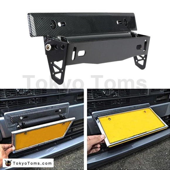 L & P Car Design A195 Number Plate Holder 2 Pieces Car Number Plate Holder  Carbon 3D Look Number Plate Amplifier Water Transfer Printing Number Plate