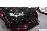 Carbon Fiber Front Bumper Lip Fit For 2013-2016 A6 S6 RS6 RS6-Conversion Front Bumper ABT Style Canards Front Lip