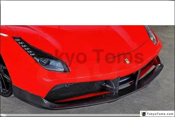 Car Styling Dry Carbon Fiber Plain Weave Front Insert Fit For 15-17 F488 GTB & Spider OEM Style Front Bumper Center Duct Insert