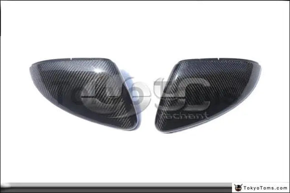 Carbon Fiber Side Mirror Cover Caps Frame Replacement Fit For 2013-2014 Volkswagen VW Golf MK7 & GTI