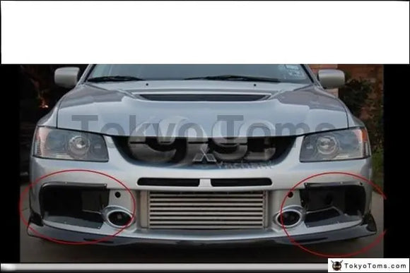 Car-Styling FRP Fiber Glass Oil Clean Guide & Air Duct 2Pcs Fit For 2006-2007 Evolution 9 EVO 9 RA Style Front Bumper Air Ducts