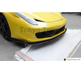 Car-Styling Carbon Fiber Front Bumper Lip Fit For 2010-2014 F458 Italia Spider Auto Veloce Style Front Lip