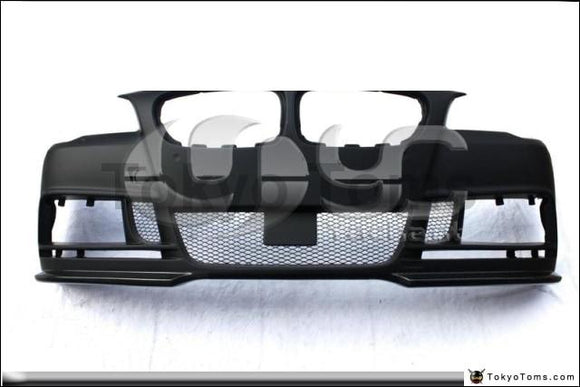 FRP Fiber Glass HM Style Front Bumper with Carbon Fiber Spliter & 4 LED Fit For 2010-2013 5-Series F10 F18