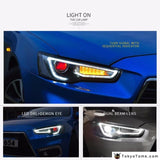 Mitsubishi Lancer & EVO Headlight 2008-2017 LED DRL - Sequential Indicators - Headlights With Demon Eyes