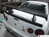 Auto Accessories -  Carbon Fiber CF Rear Spoiler Fit For 1999-2002 Skyline R34 GTT GTR OEM Rear Trunk Spoiler Wing Yachant