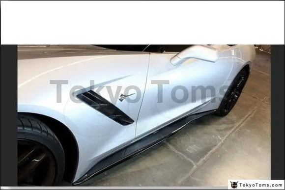 Car-Styling Portion Carbon Fiber Side Skirt Underboard 2Pcs Fit For 14-15 Corvette C7 APR Style Side Skirts Extension Underboard