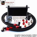 Trust An10 10 Row Oil Cooler +Thermostatic / Thermostat Sandwich Plate Kit Bk Oil Cooler