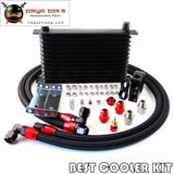 Trust An10 13 Row Oil Cooler +Thermostatic / Thermostat Sandwich Plate Kit Bk Oil Cooler