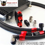 Trust An10 13 Row Oil Cooler +Thermostatic / Thermostat Sandwich Plate Kit Bk Oil Cooler