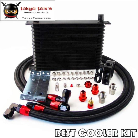 Trust An10 15 Row Oil Cooler +Thermostatic / Thermostat Sandwich Plate Kit Bk Oil Cooler