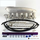 Turbo Cast Intake Manifold Plenum + Fuel Rail For Nissan Skyline R32 R33 RB25 RB25DET GTS-T Blue/ Black /Purple