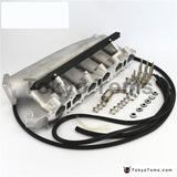 Turbo Cast Intake Manifold Plenum + Fuel Rail For Nissan Skyline R32 R33 Rb25 Rb25Det GTs-T Blue/ Black /Purple