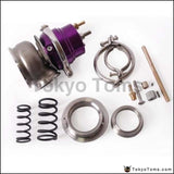 Turbo V-Band 60Mm External Waste Gate Bypass Exhaust Manifold + Spring (Black Purple) Parts