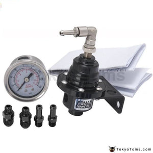 Type S Adjustable Fuel Pressure Regulator Fpr Universal Jdm Turbo+Liquid Gauge 0-160 Psi For Vw