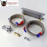 Universal 10 Row 248Mm An10 Engine Transmission Oil Cooler British Type + Aluminum Filter Adapter