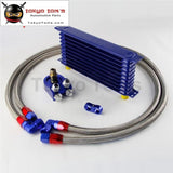 Universal 10 Row 262Mm An10 Engine Transmission Oil Cooler Trust Type + Aluminum Filter Adapter Kit