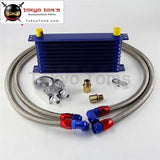 Universal 10 Row 262Mm An10 Engine Transmission Oil Cooler Trust Type + Aluminum Filter Adapter Kit