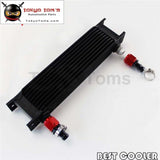 Universal 10 Row An10 Engine Transmission 248Mm Oil Cooler + 2Pcs Fittings Bk