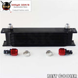 Universal 10 Row An10 Engine Transmission 248Mm Oil Cooler + 2Pcs Fittings Bk